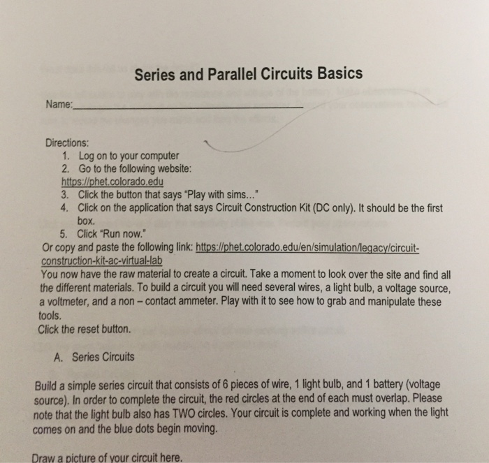 Series and parallel circuits basics answer key